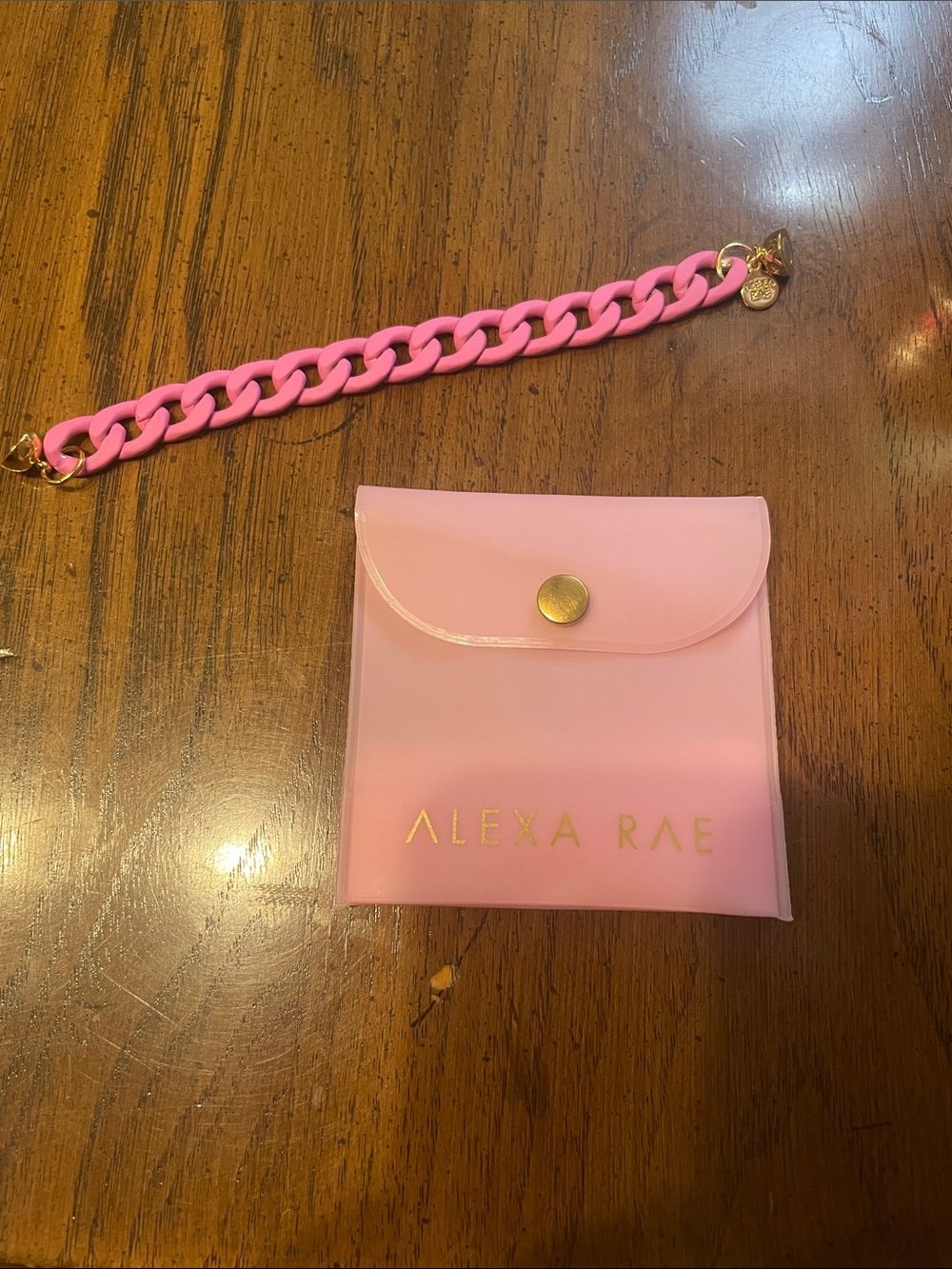 New in Pouch By Alexa Rae Shakira Matte Lollipop Pink Bracelet 7 inch